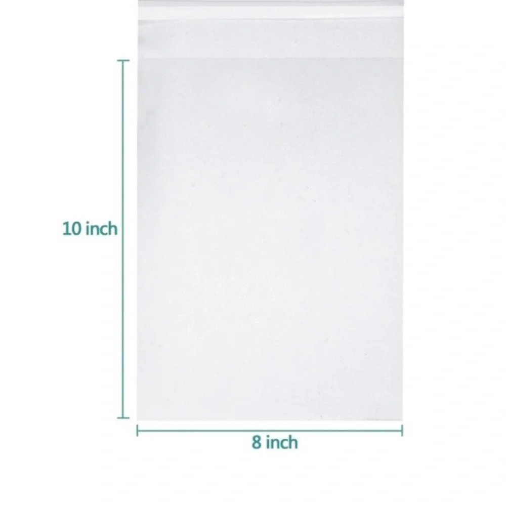 50pcs Bag Bundle 25 (6x9”) & 25 (8x10”) Clear Cello Bags w/50ct Free Stickers…